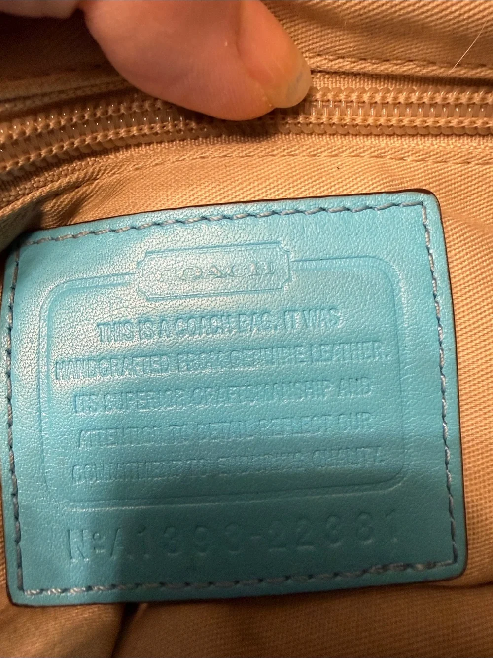 Coach Robin Egg Blue Leather Shoulder Hobo with Tassel